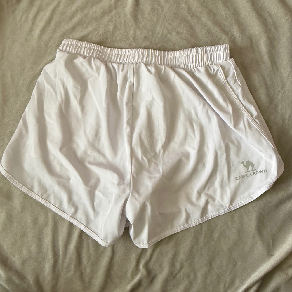 CAMEL‎ CROWN Woven Shorts Women Large White Athletic Running